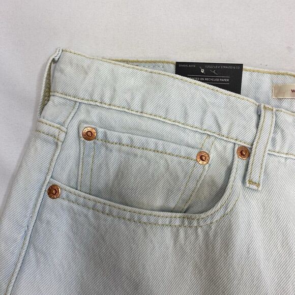 Levi’s Wedgie Straight High Rise Jeans Women 30x28 Blue Button Fly Preppy Denim - Picture 3 of 16